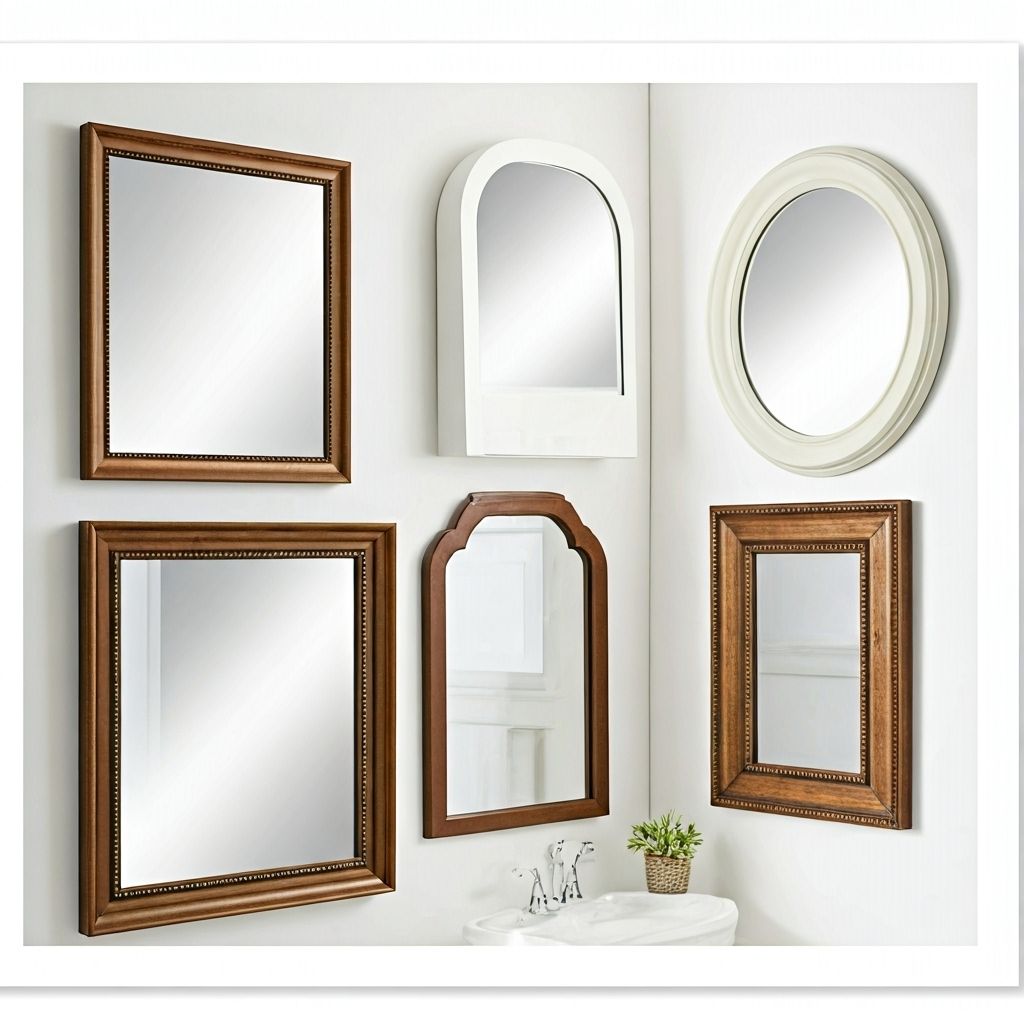 Collection of various bathroom mirrors in different styles