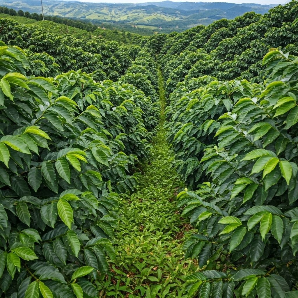 Coffee plantation in mountainous region