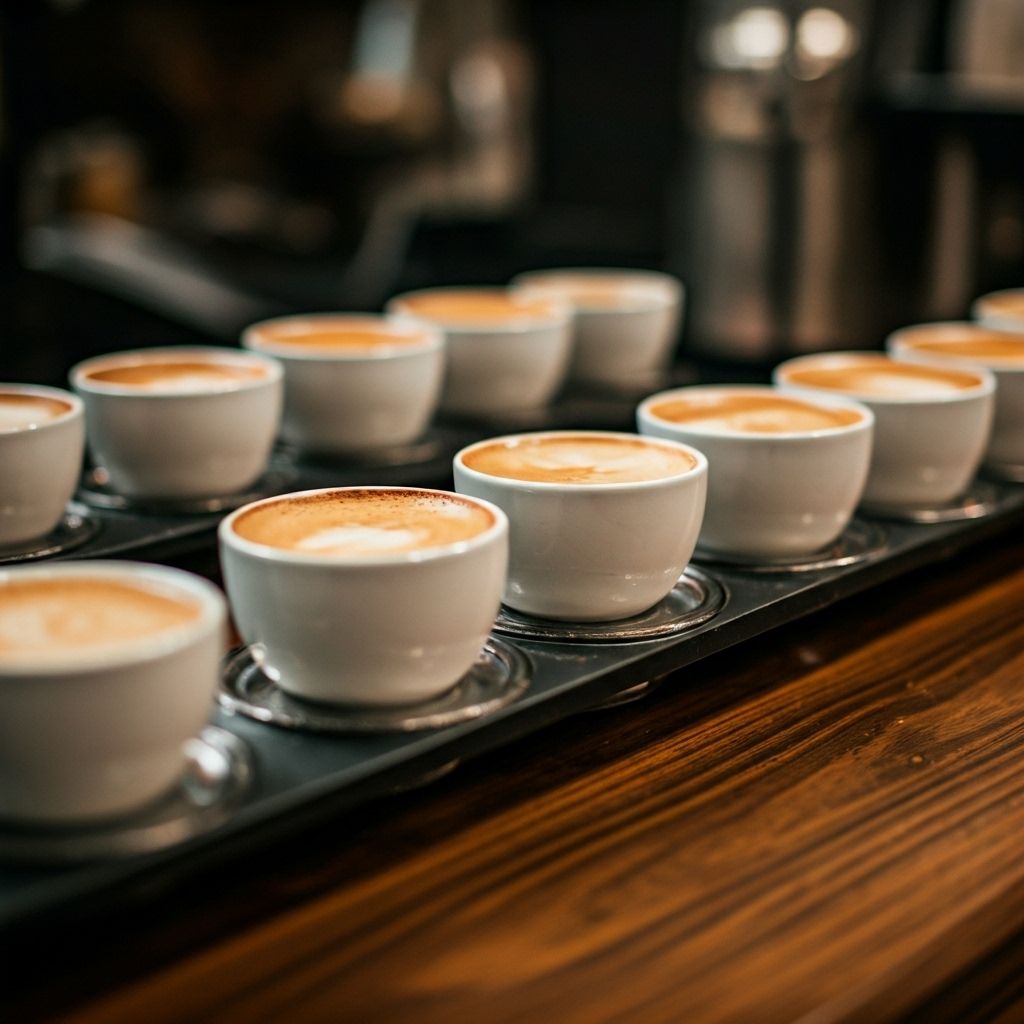 Professional coffee cupping and tasting session